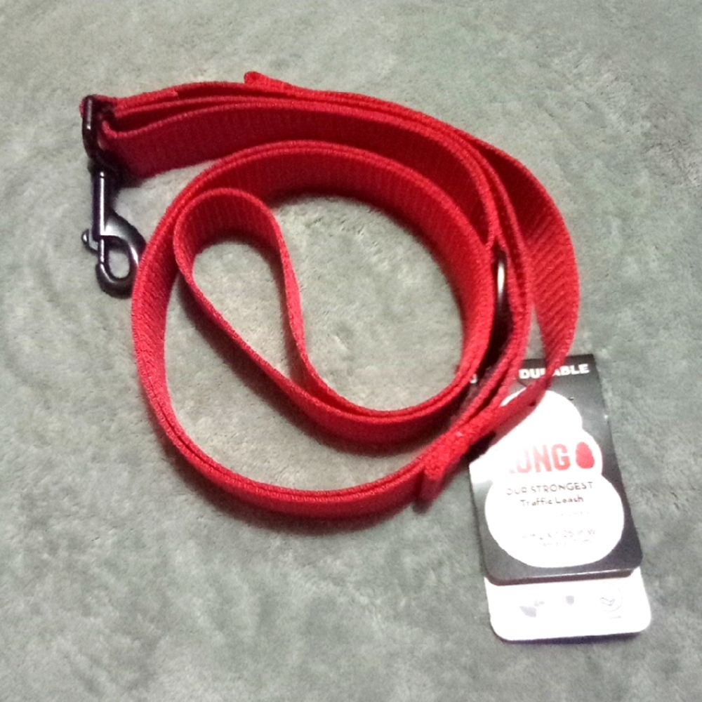 🐶 KONG 6ft Red Basic Dog Leash Collar Harness Pet Pets Ultra Durable NWT